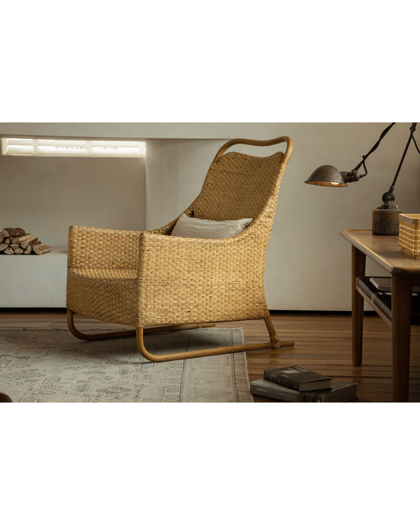 Chaise longue en rotin Sled