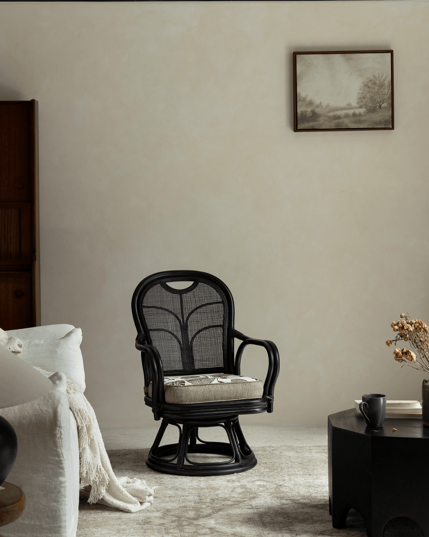 Chaise pivotante en rotin Ray Mini