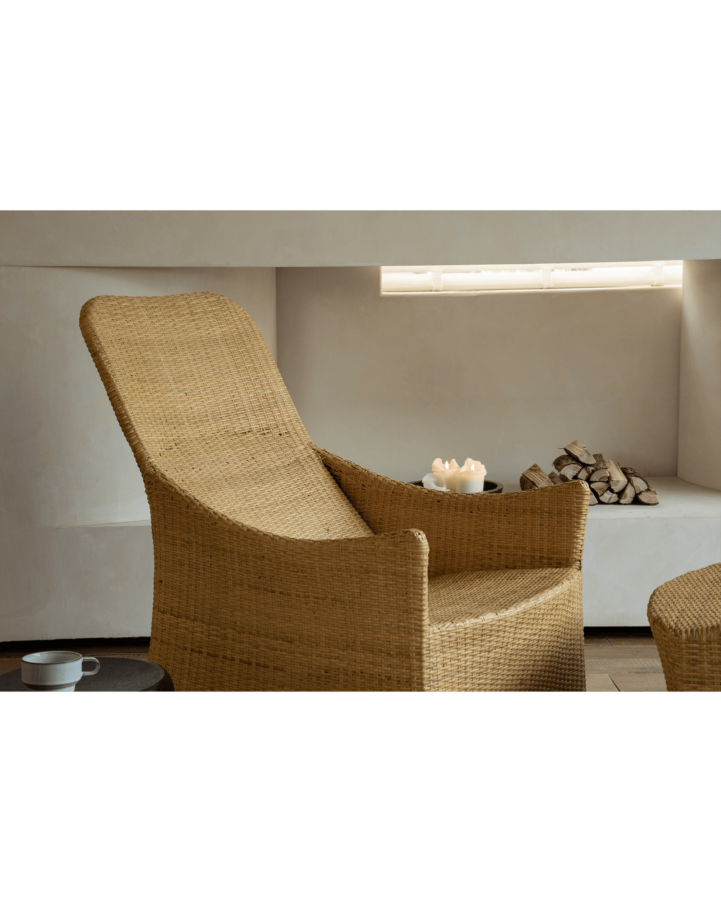 Chaise longue en rotin Slide