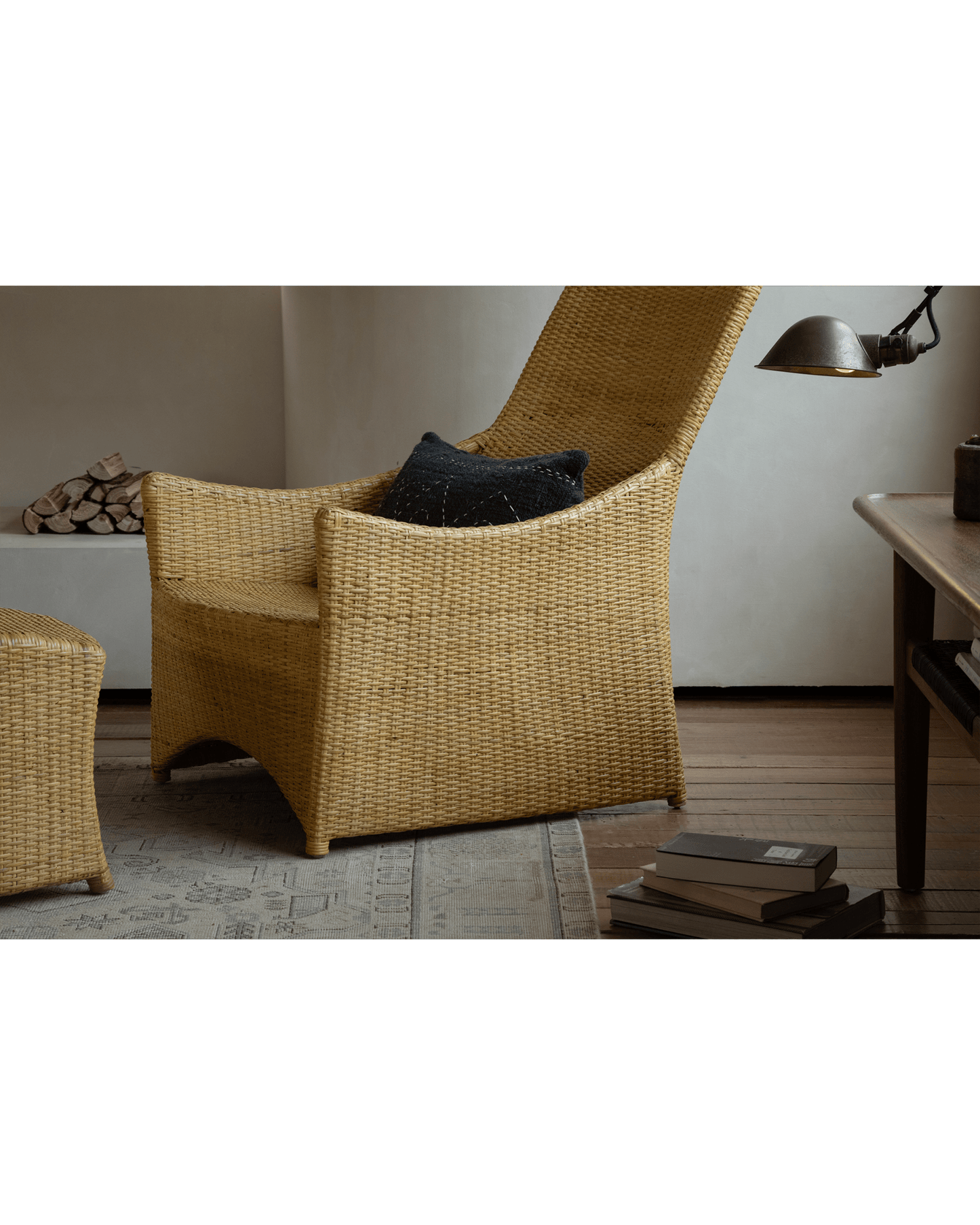 Chaise longue en rotin Slide