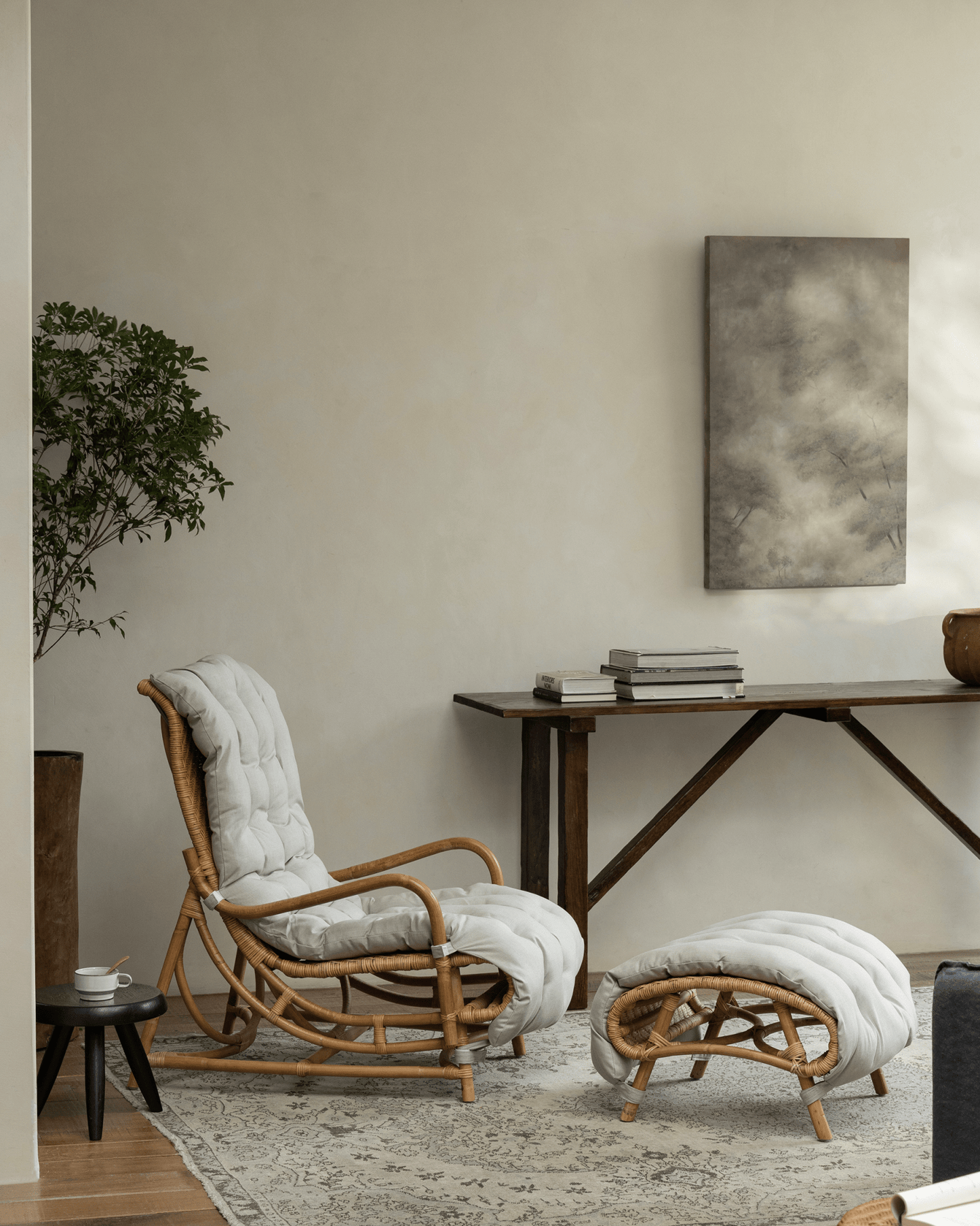 Chaise longue en rotin Nalgae