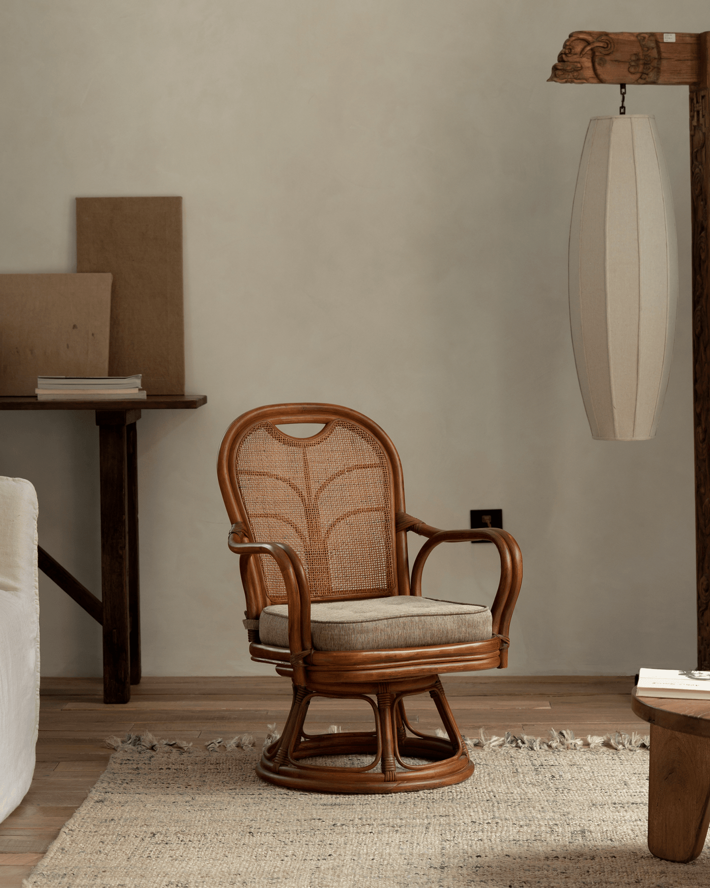 Chaise pivotante en rotin Ray Mini