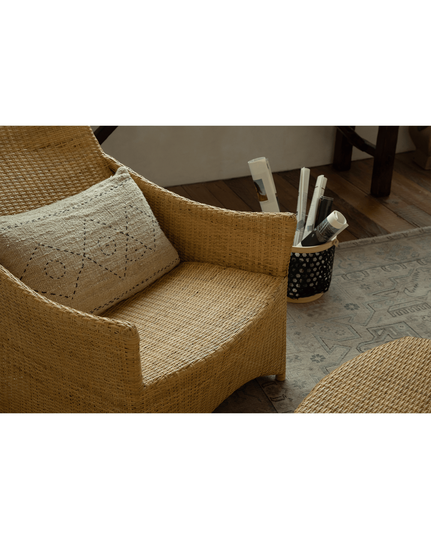 Chaise longue en rotin Slide