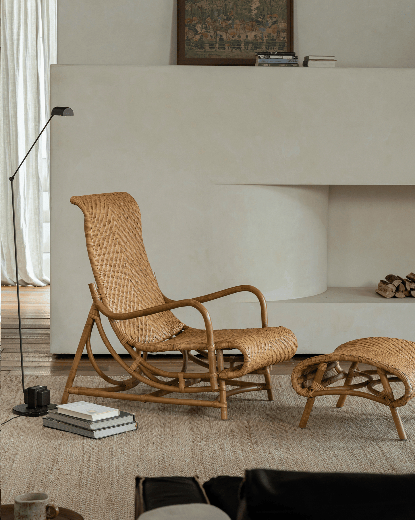 Chaise longue en rotin Nalgae