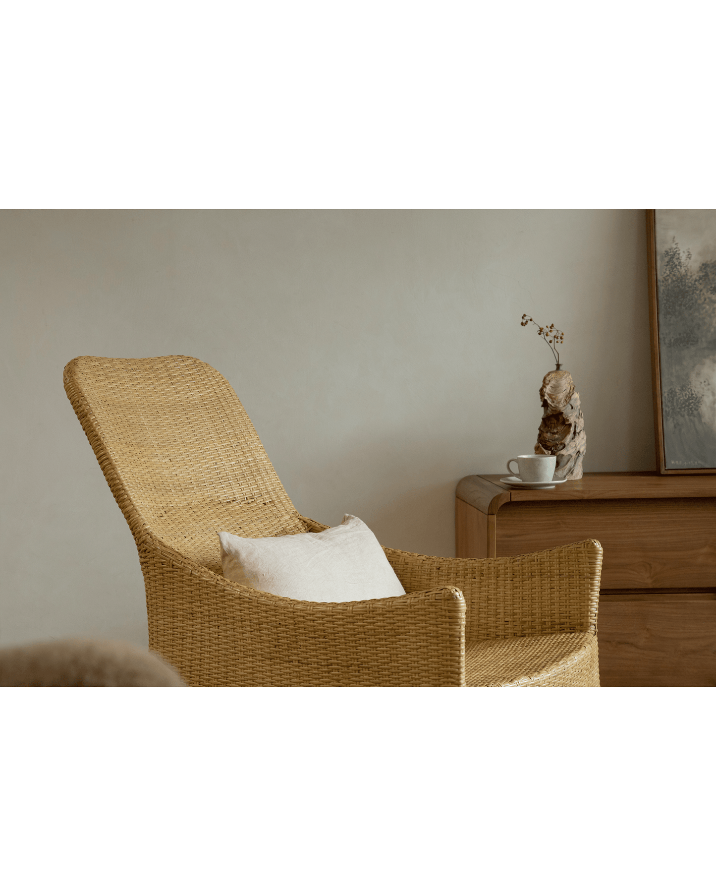 Chaise longue en rotin Slide