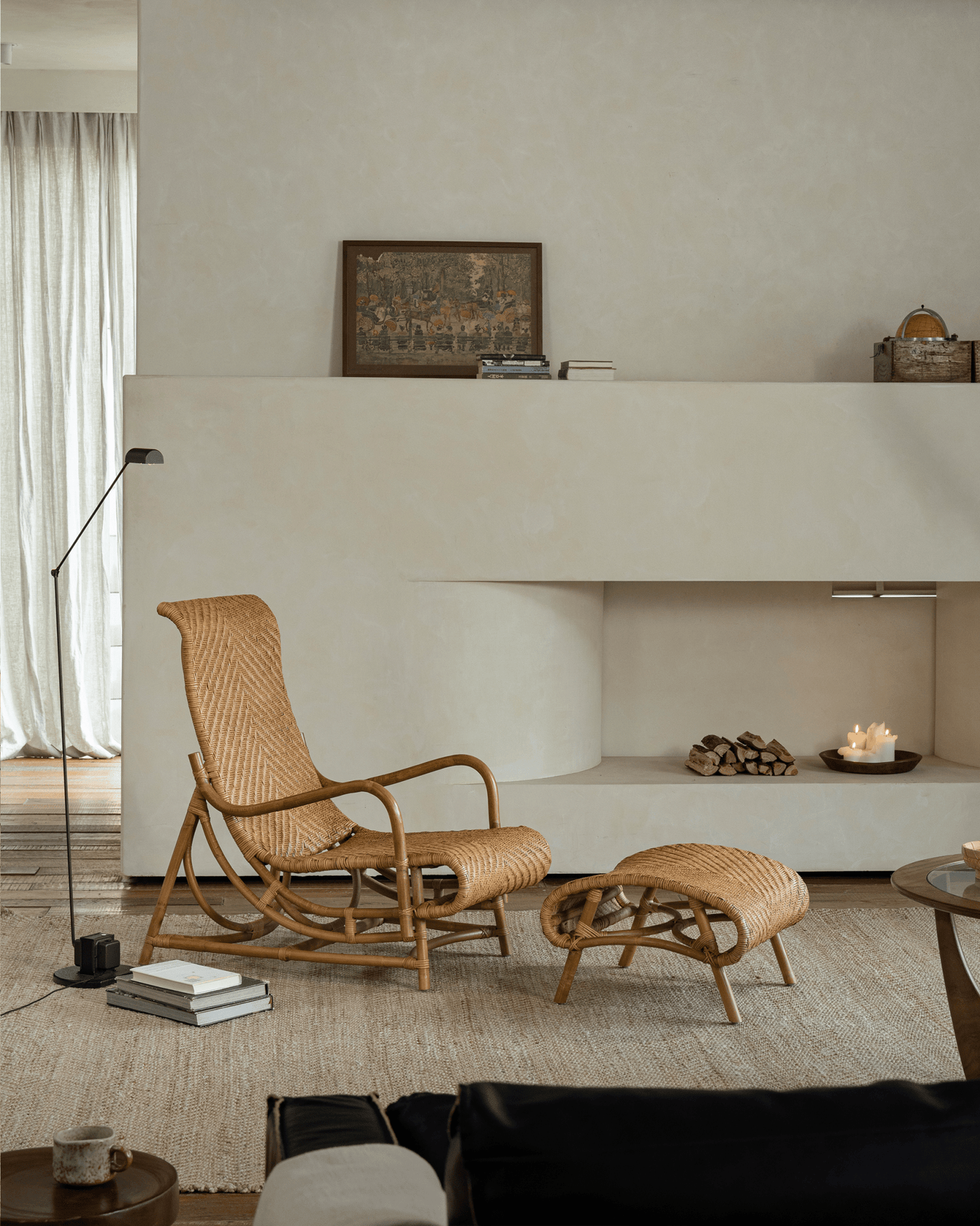 Chaise longue en rotin Nalgae