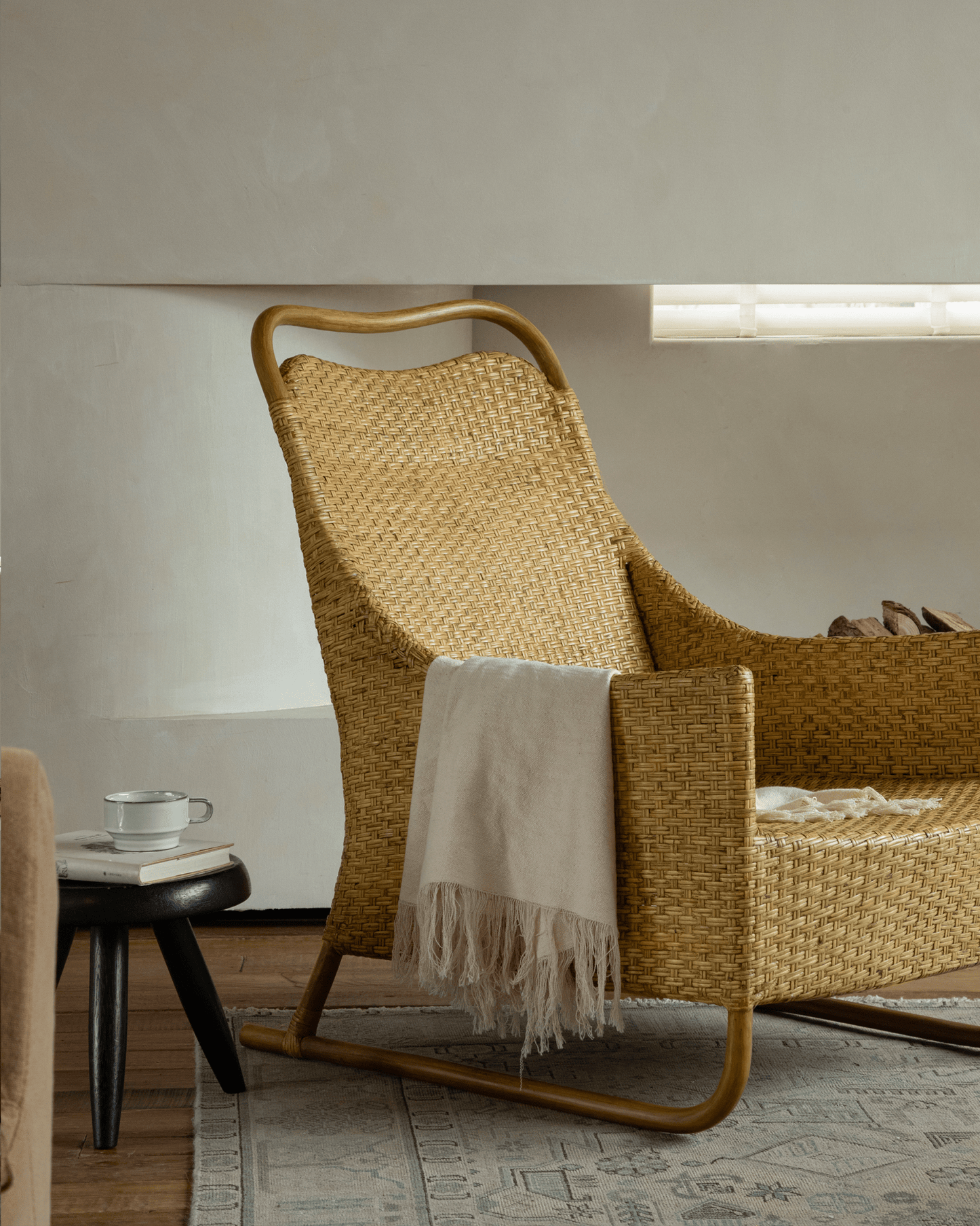 Chaise longue en rotin Sled