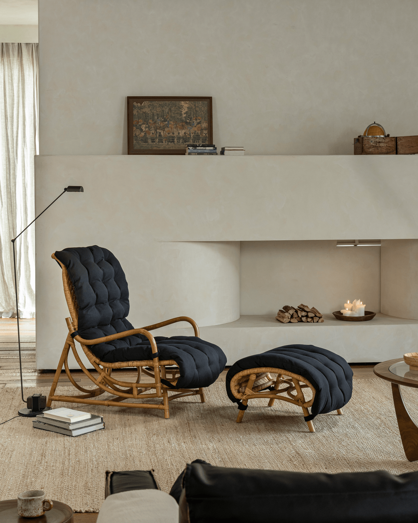 Chaise longue en rotin Nalgae