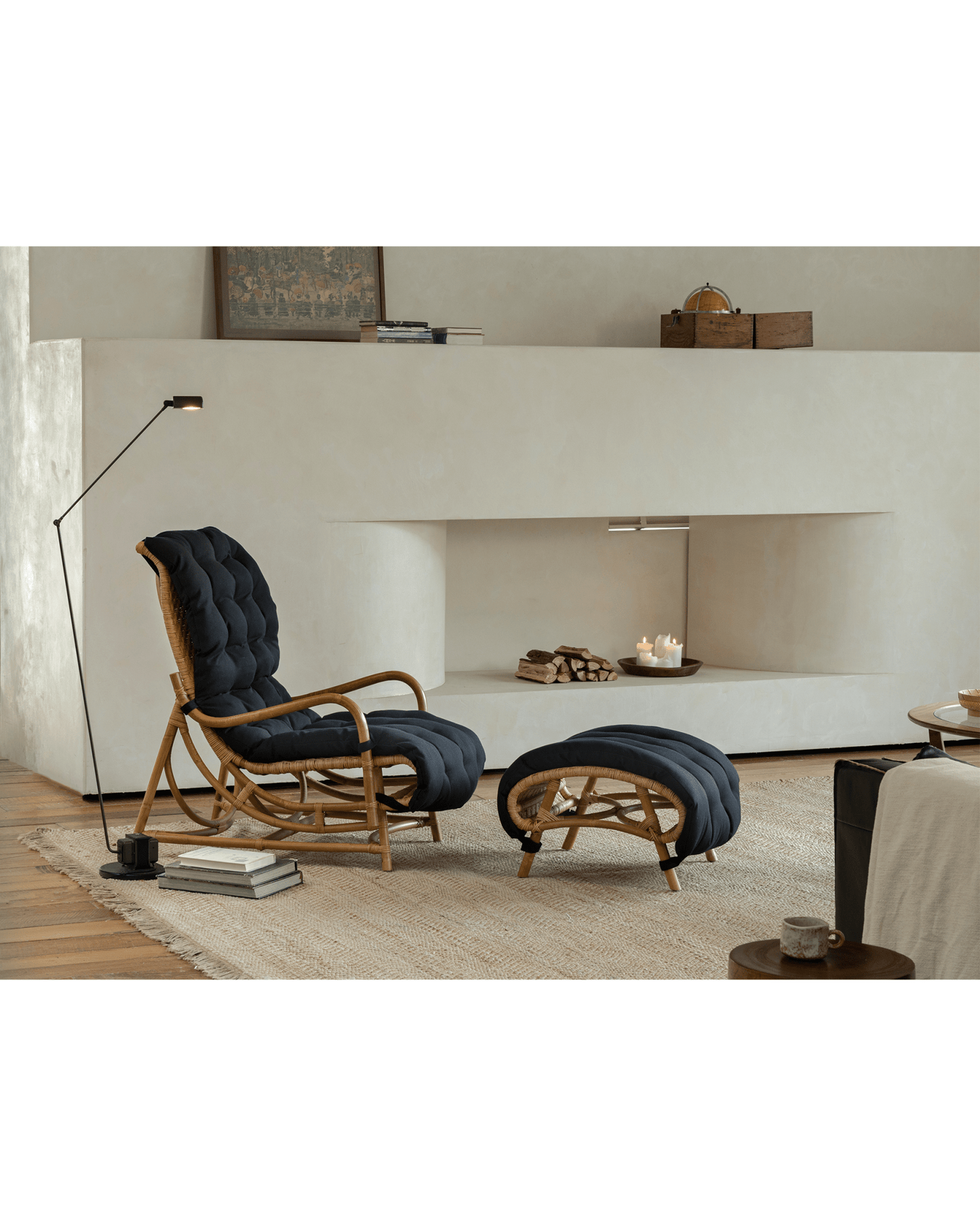 Chaise longue en rotin Nalgae