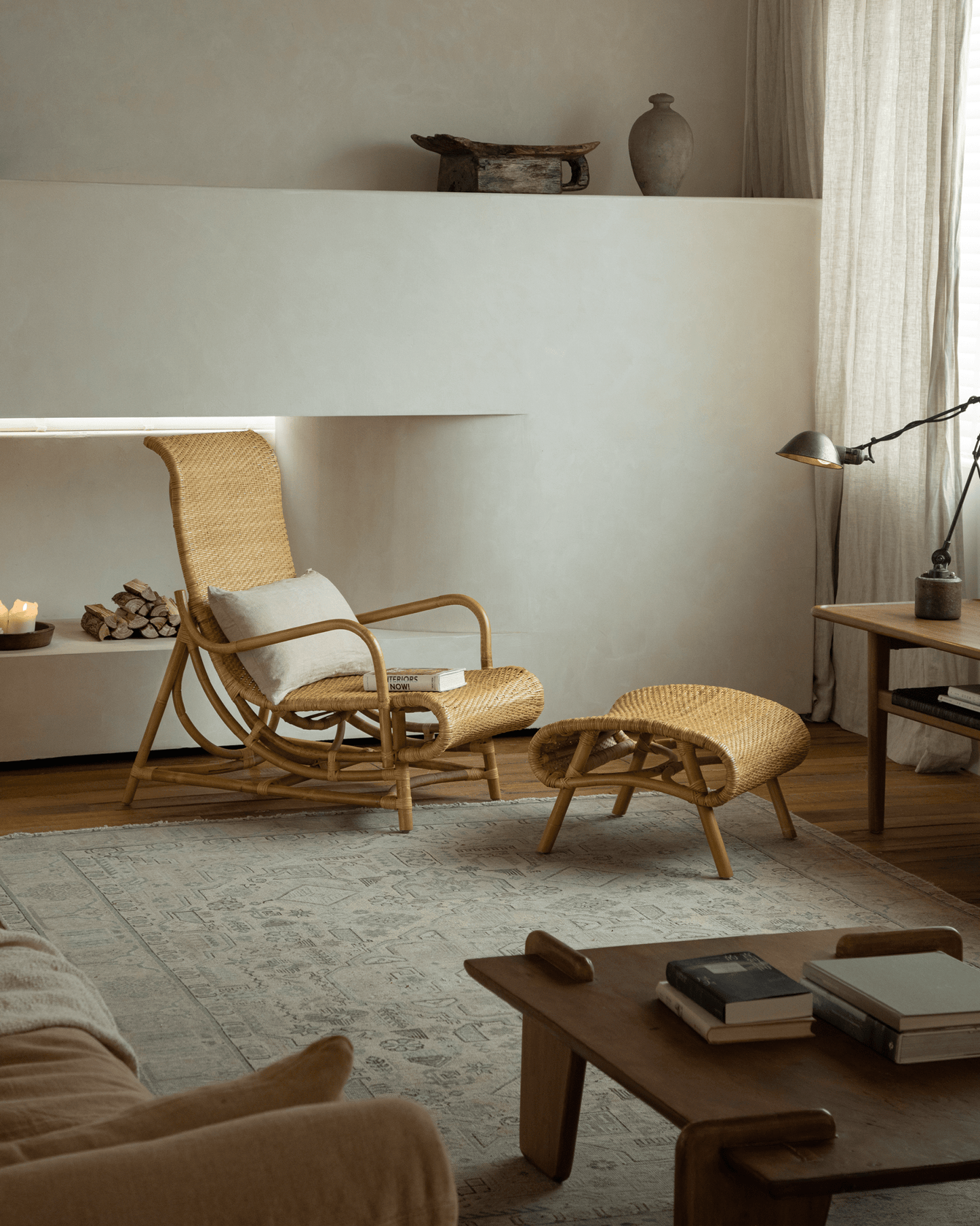 Chaise longue en rotin Nalgae