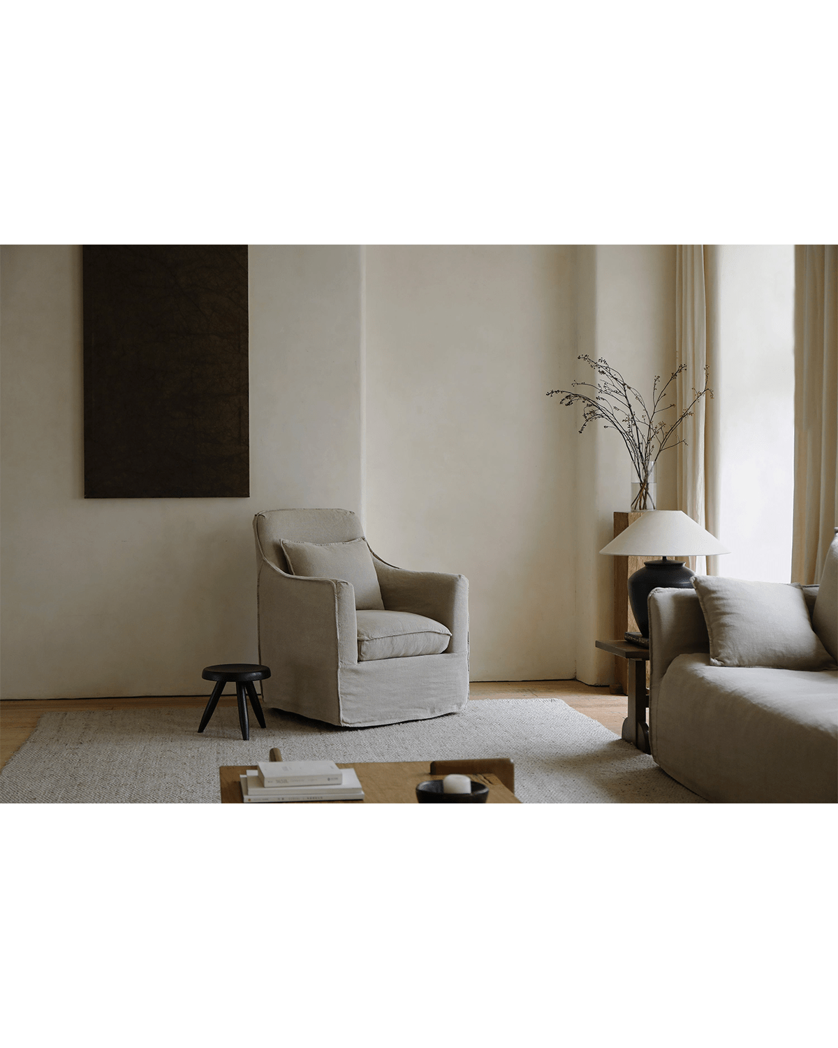 Fauteuil recouvert de tissu Sola