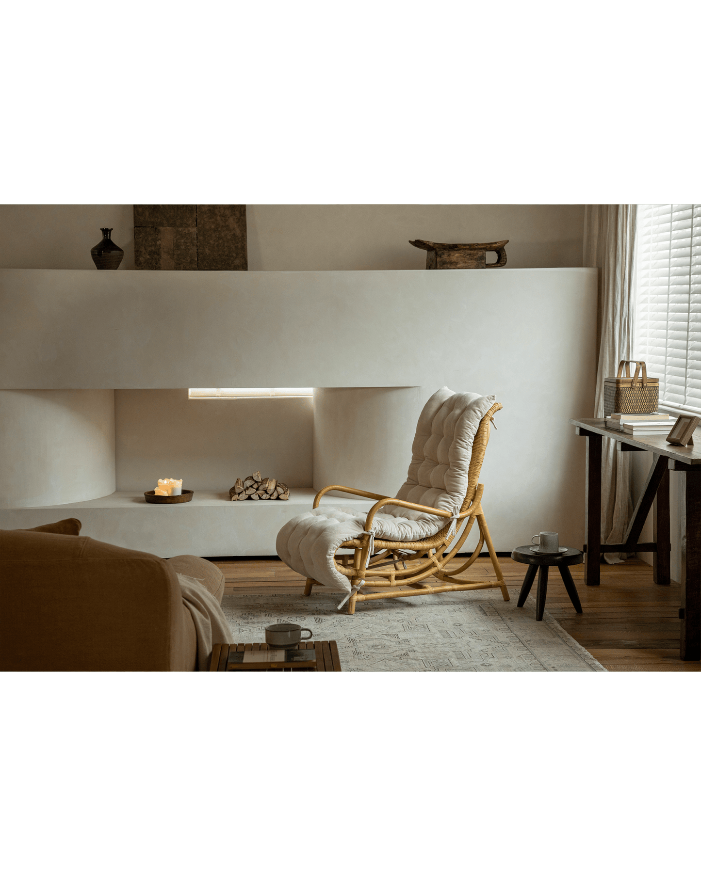 Chaise longue en rotin Nalgae