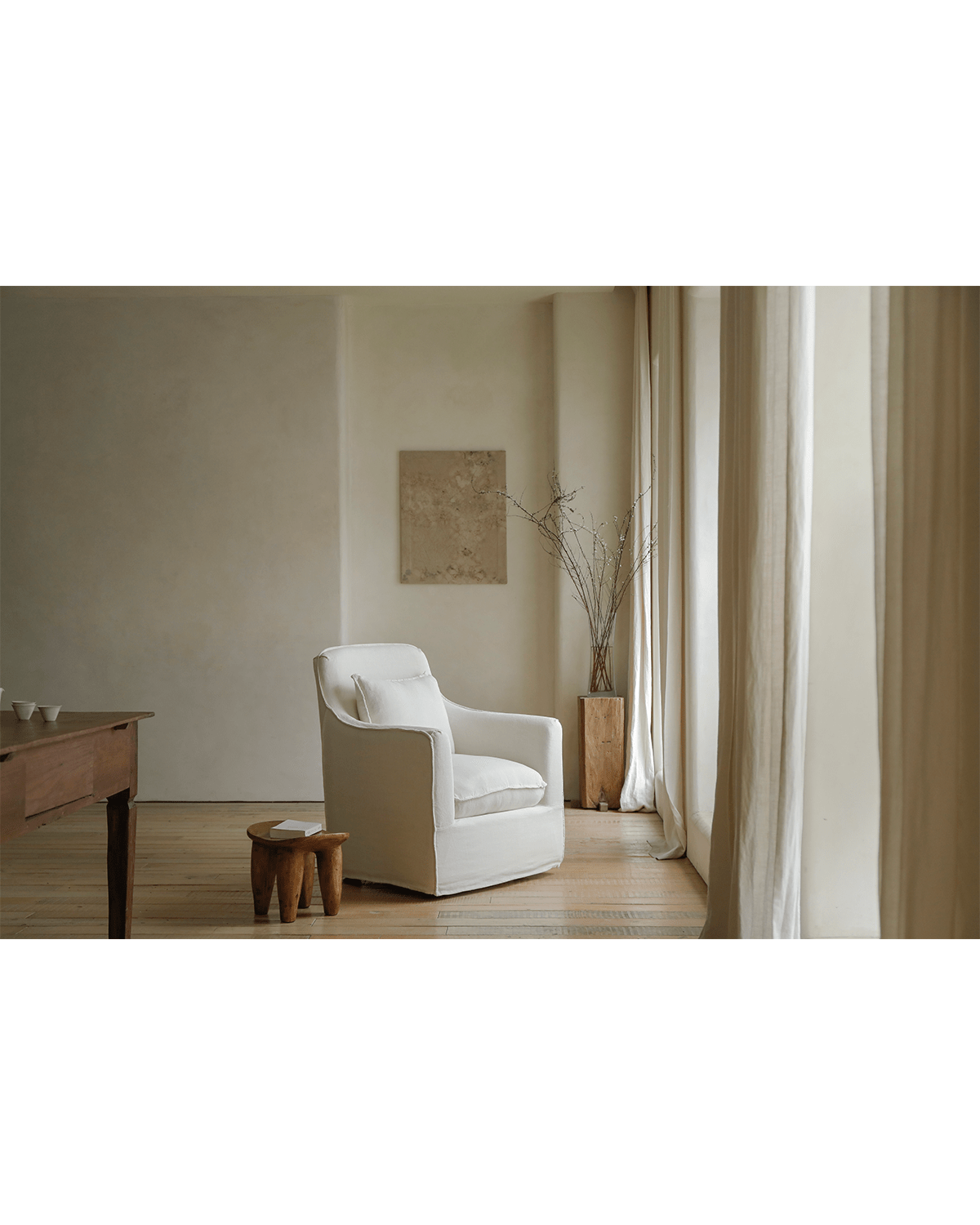 Fauteuil recouvert de tissu Sola
