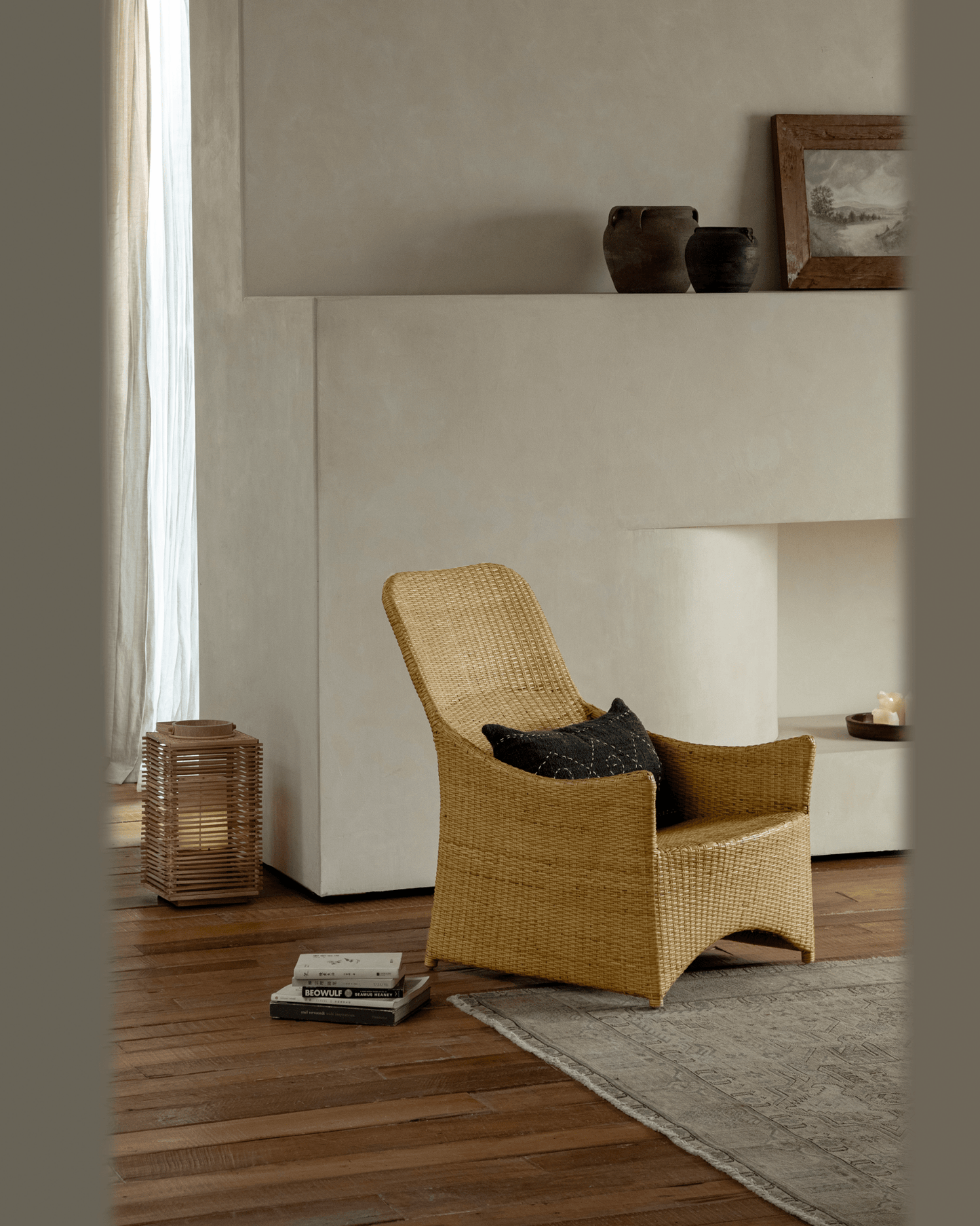 Chaise longue en rotin Slide