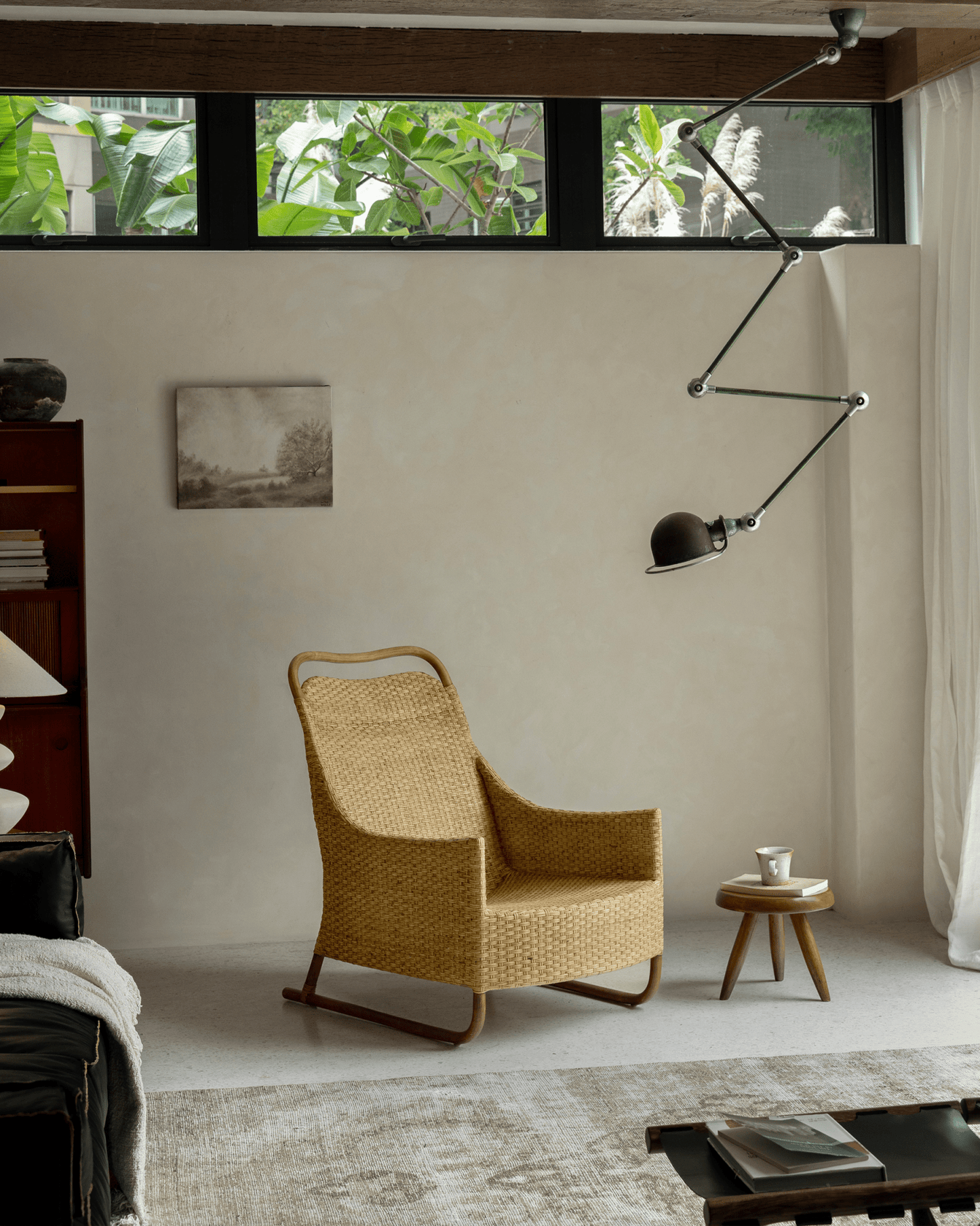 Chaise longue en rotin Sled