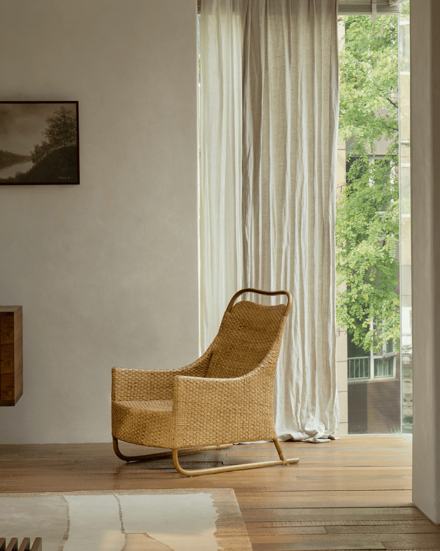 Chaise longue en rotin Sled
