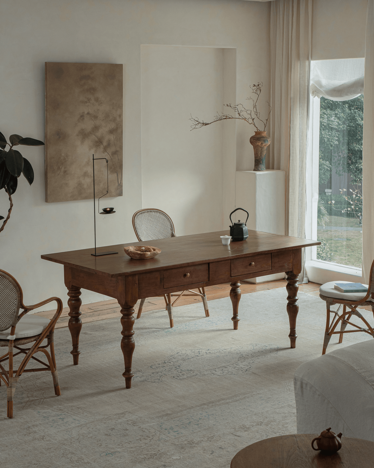 Tables indonésiennes vintage en bois de teck
