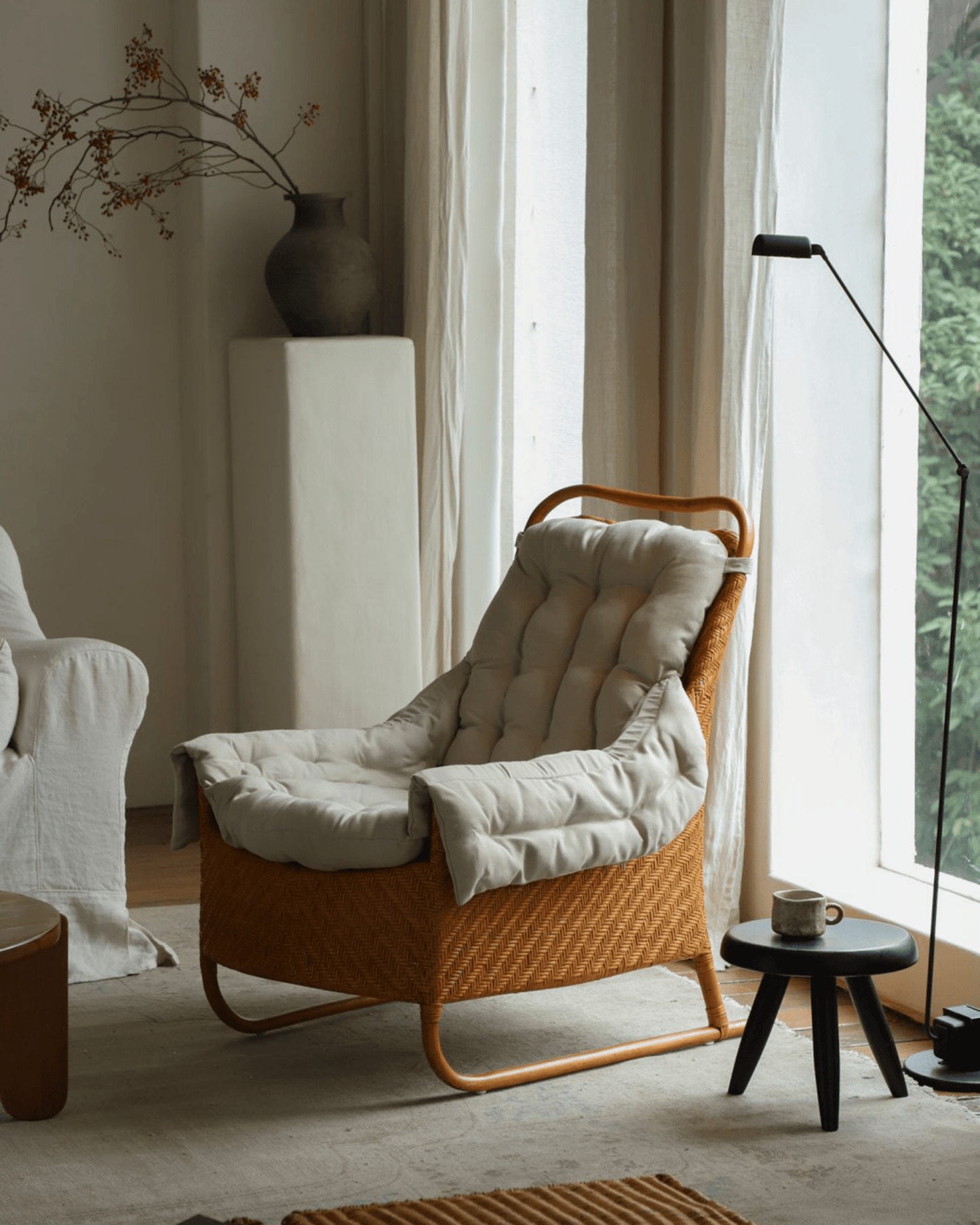 Chaise longue en rotin Sled