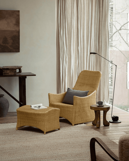 Chaise longue en rotin Slide
