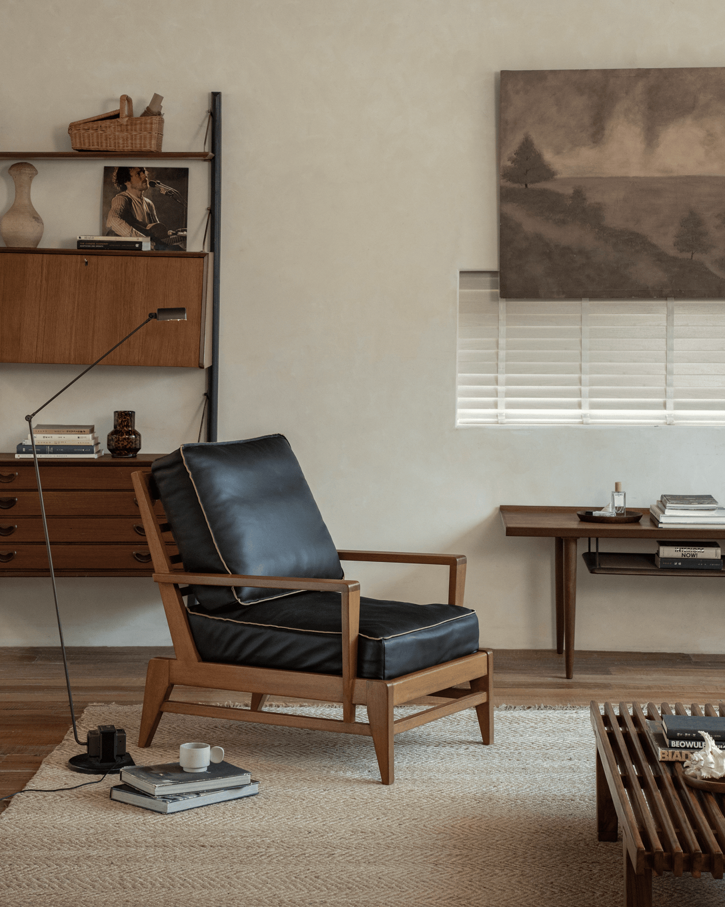 Fauteuil de salon en cuir René