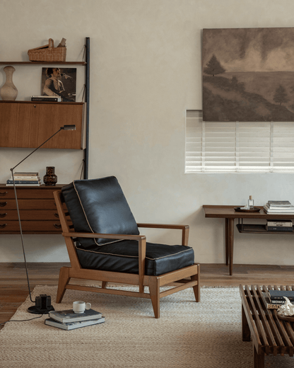 Fauteuil de salon en cuir René