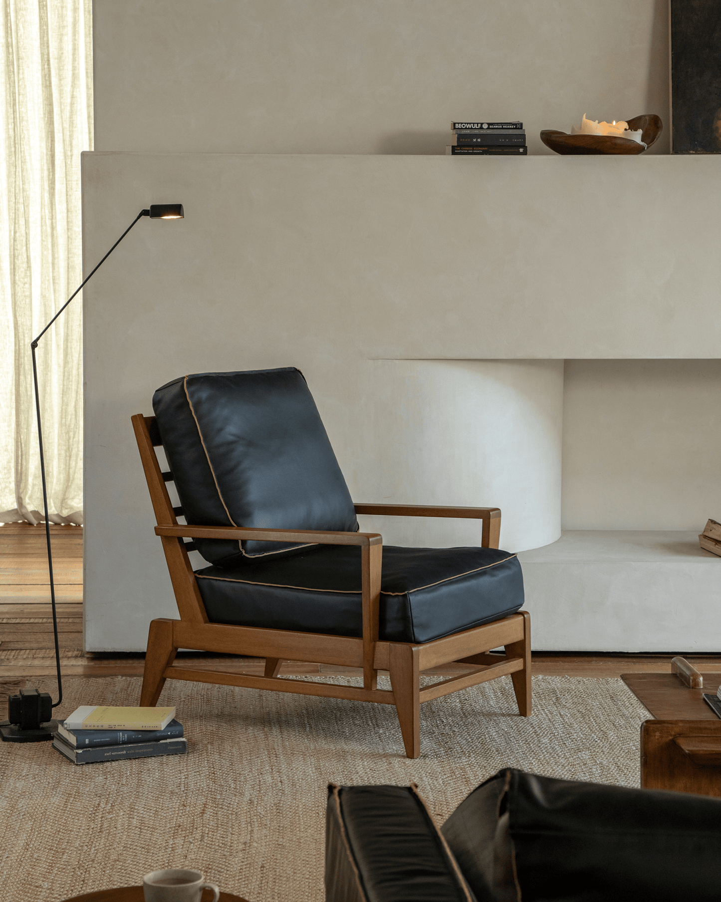 Fauteuil de salon en cuir René