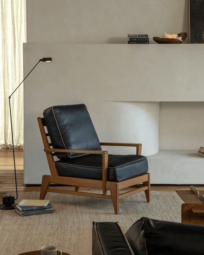 Fauteuil de salon en cuir René