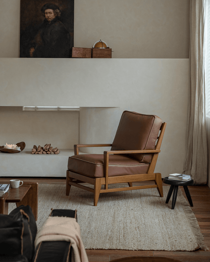 Fauteuil de salon en cuir René