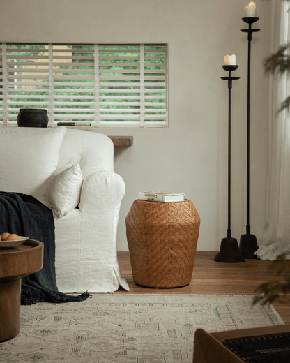 Table d'appoint en rotin Drum