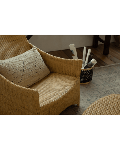 Chaise longue en rotin Slide