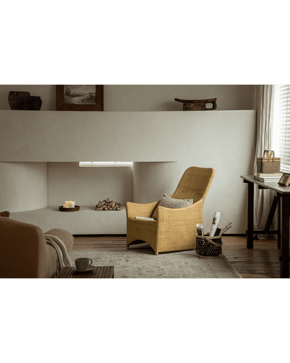Chaise longue en rotin Slide