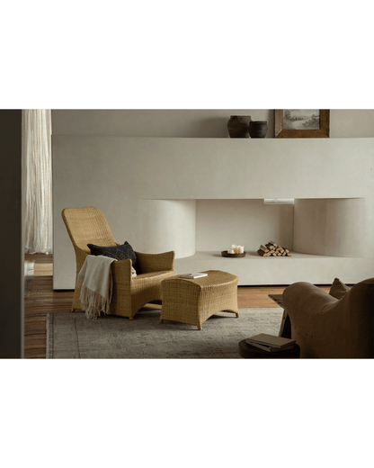 Chaise longue en rotin Slide