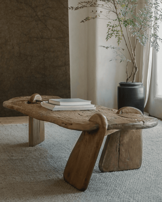 Table basse rustique en bois flotté