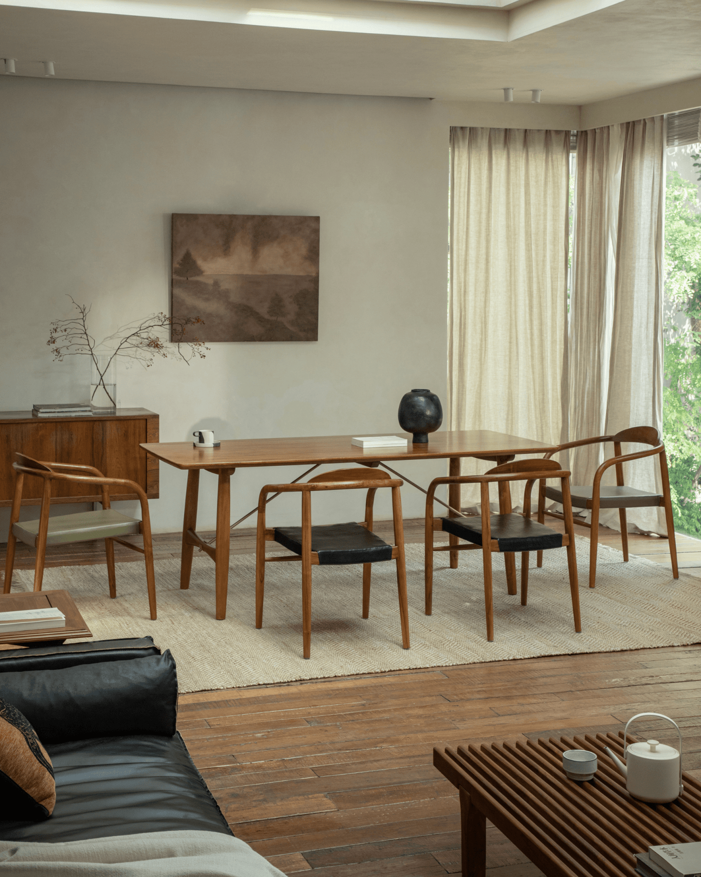 Chaise en cuir Crescent