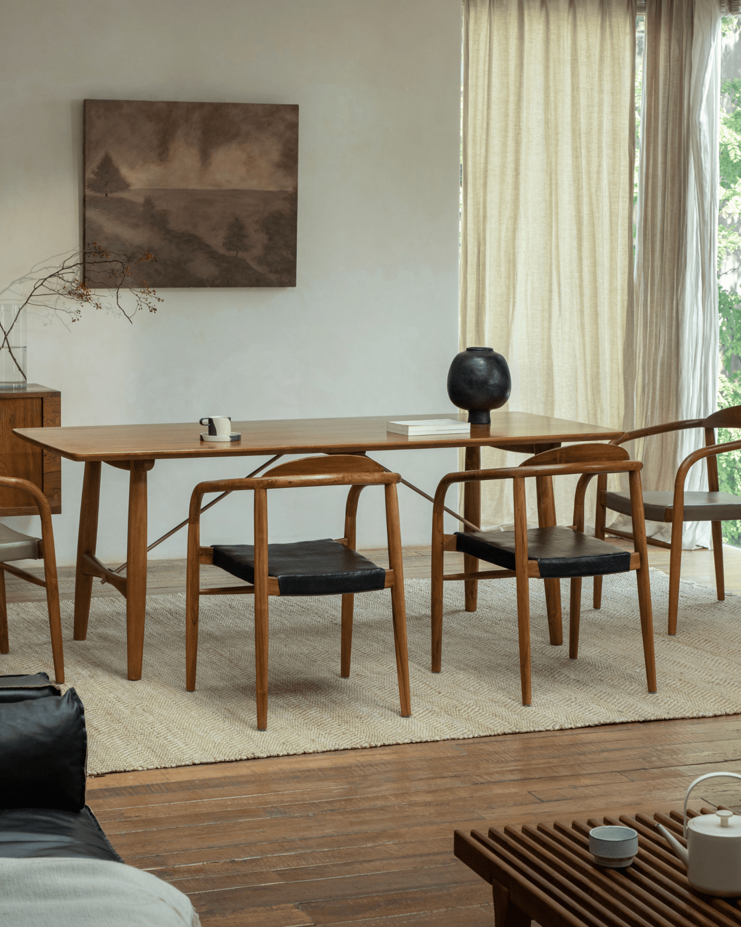 Chaise en cuir Crescent