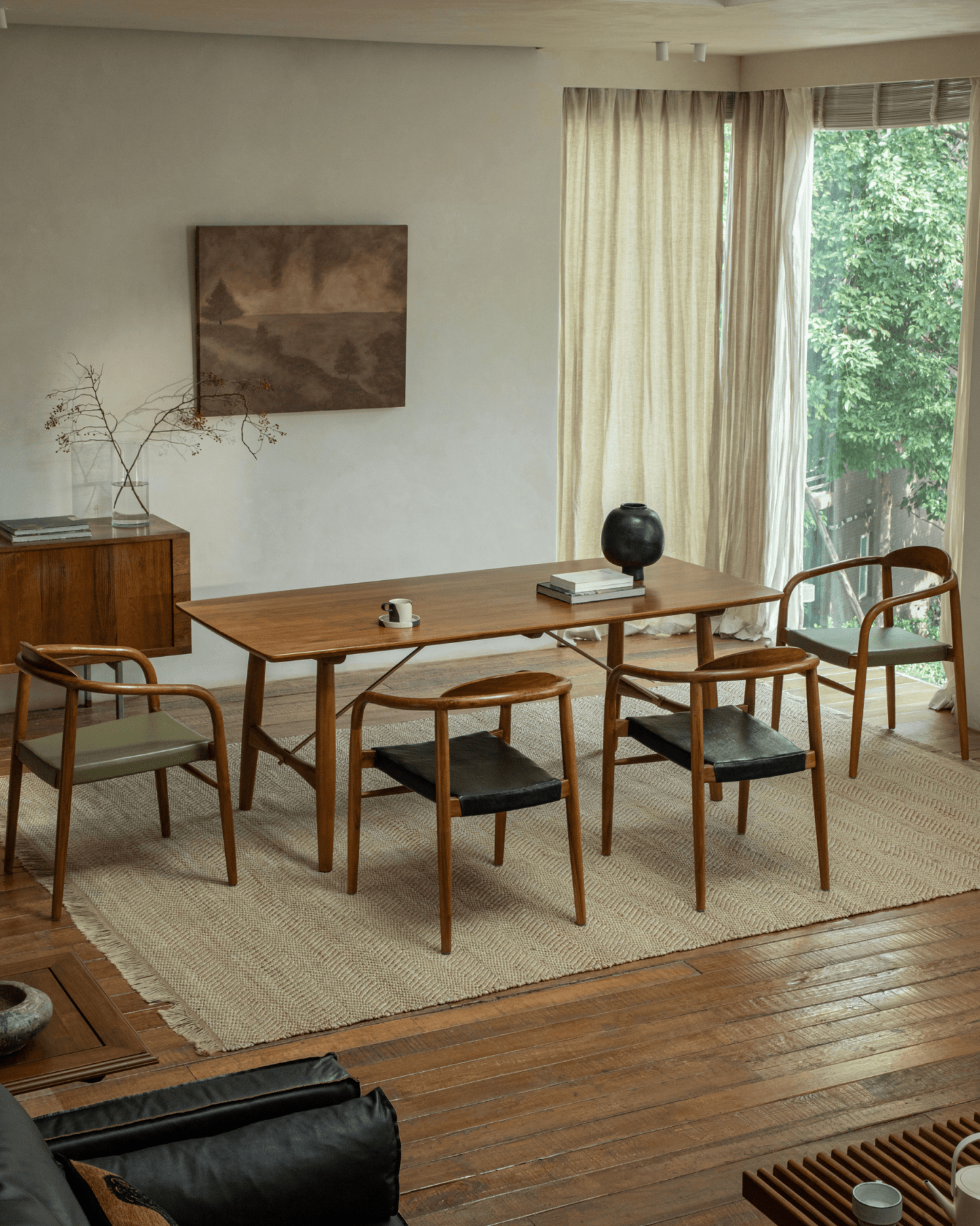 Chaise en cuir Crescent