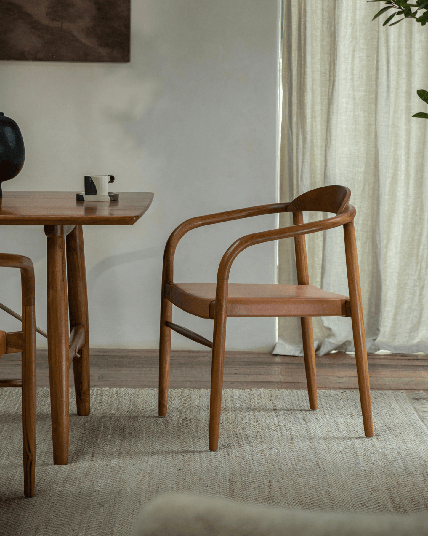 Chaise en cuir Crescent