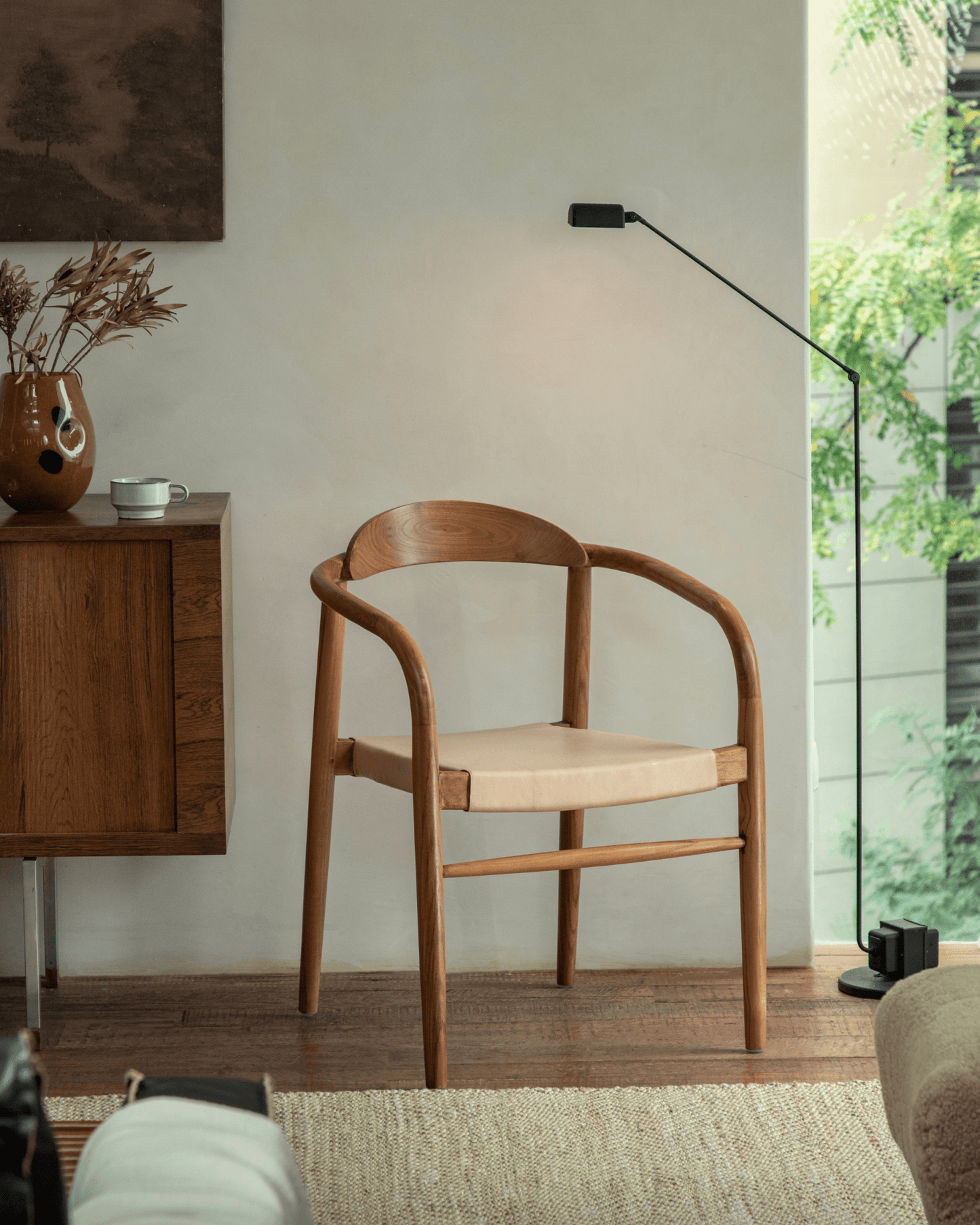 Chaise en cuir Crescent