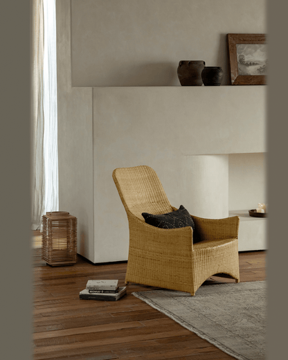Chaise longue en rotin Slide
