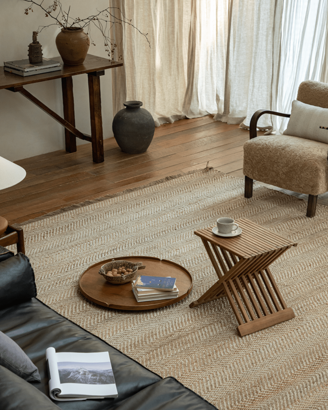 Table basse pliante avec plateau