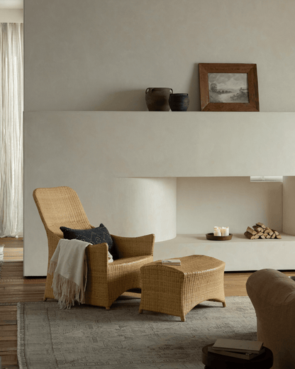 Chaise longue en rotin Slide