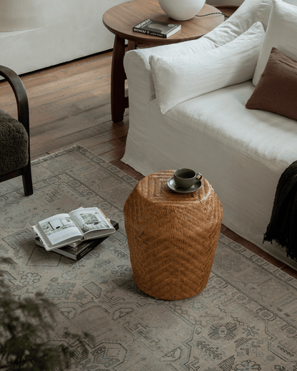 Table d'appoint en rotin Drum