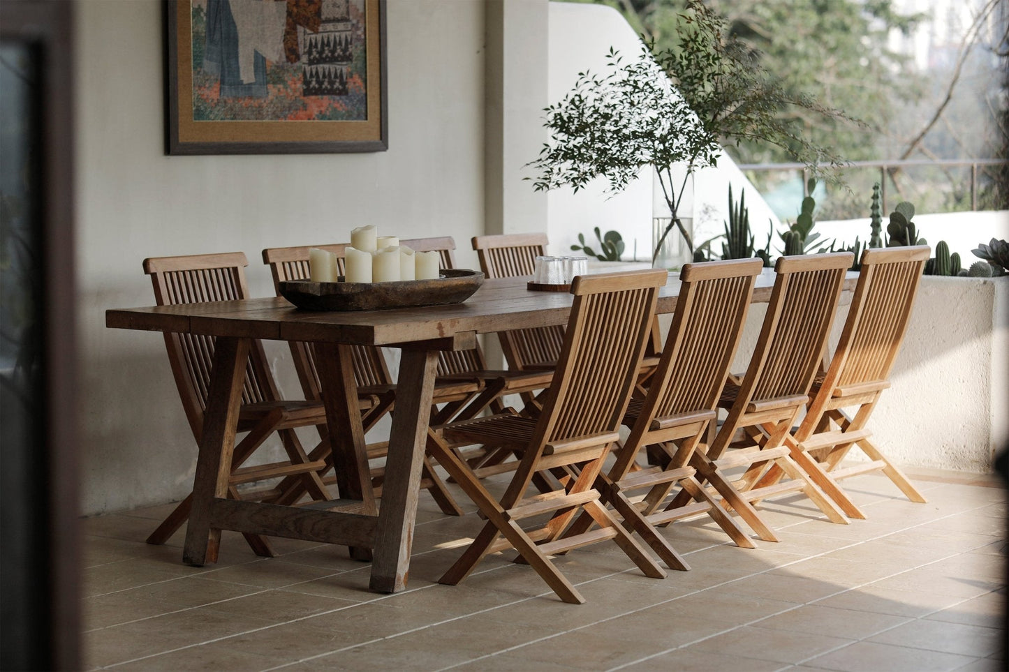 Chaise de salle à manger pliante d'extérieur