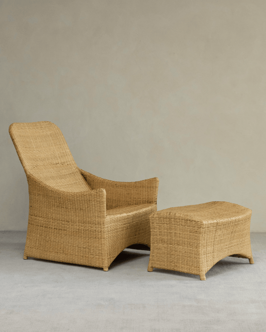 Chaise longue en rotin Slide