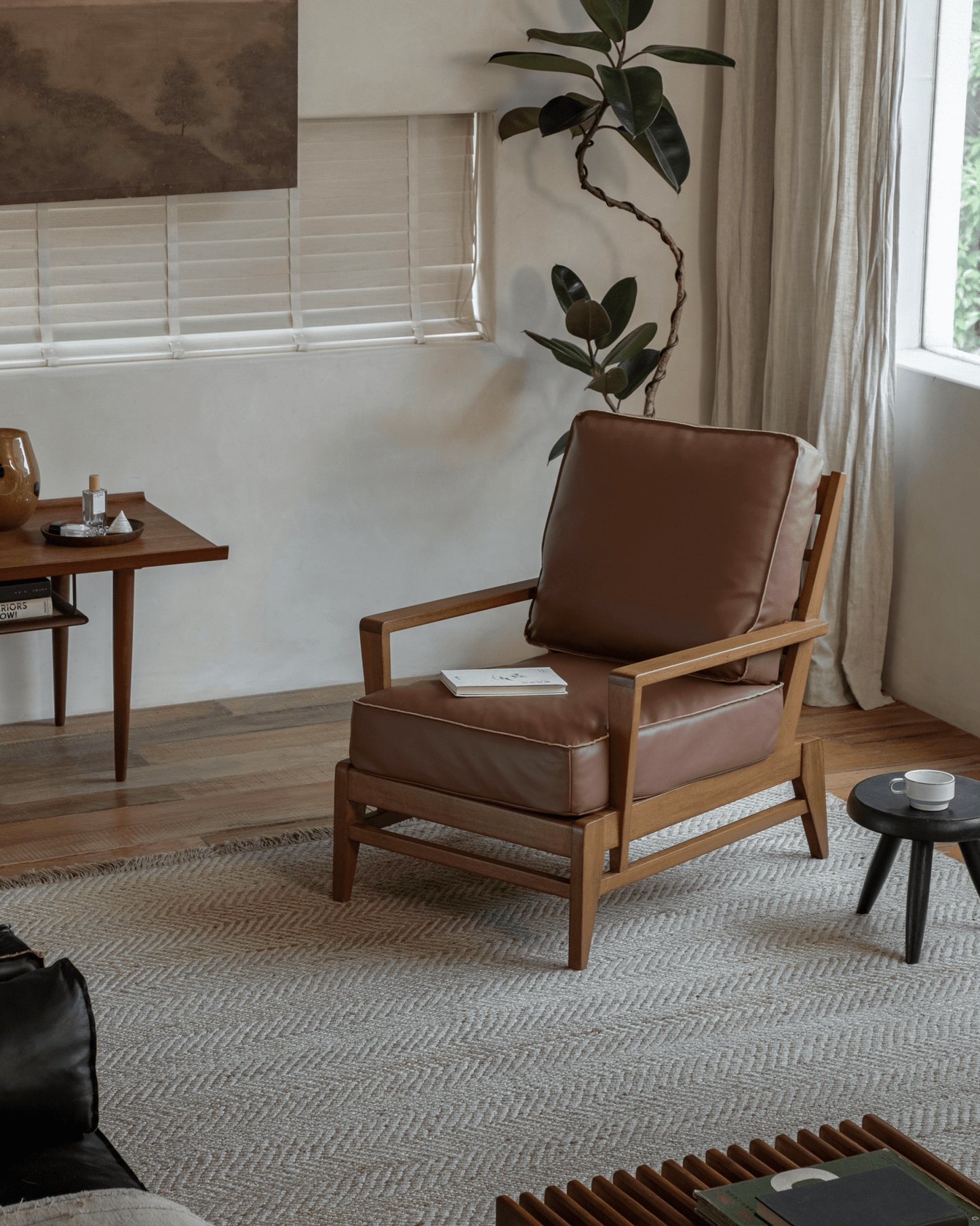 Fauteuil de salon en cuir René
