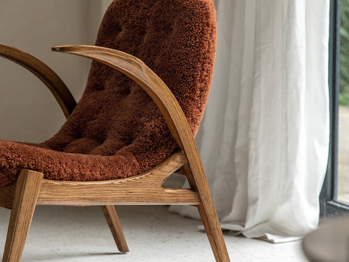 Fauteuil de salon Arc en peau de mouton
