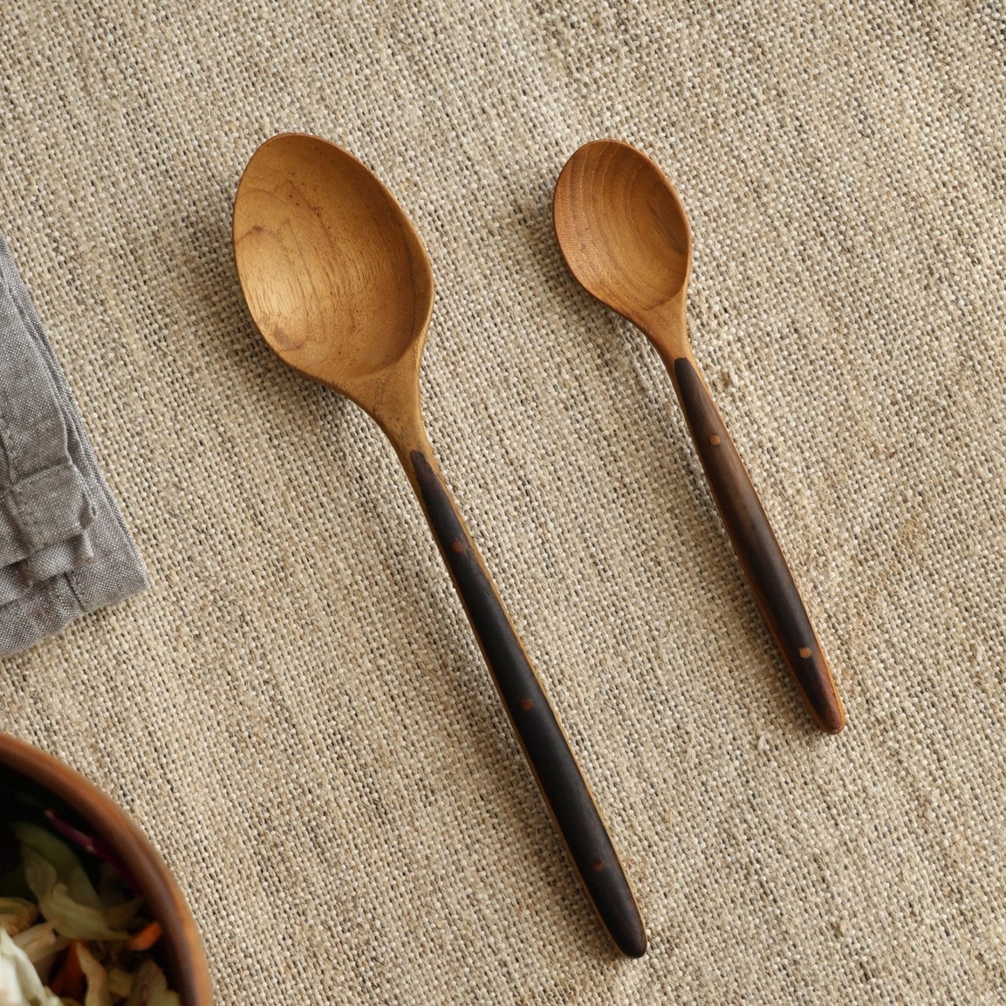 Cuillère de table avec manche en bois d'ébène (2 pièces)