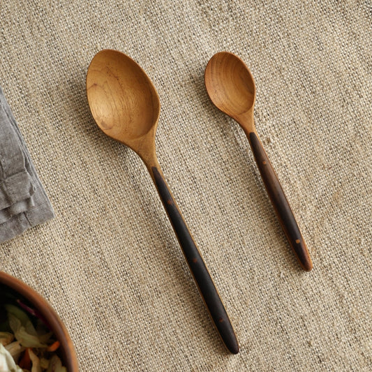 Cuillère de table avec manche en bois d'ébène (2 pièces)