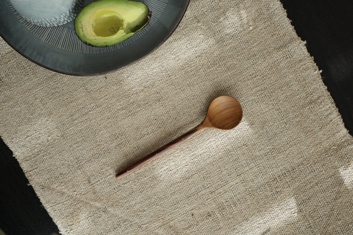 Cuillère de table avec manche en bois d'ébène (2 pièces)