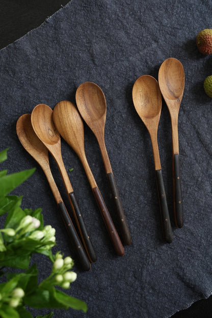 Cuillère de table avec manche en bois d'ébène (2 pièces)